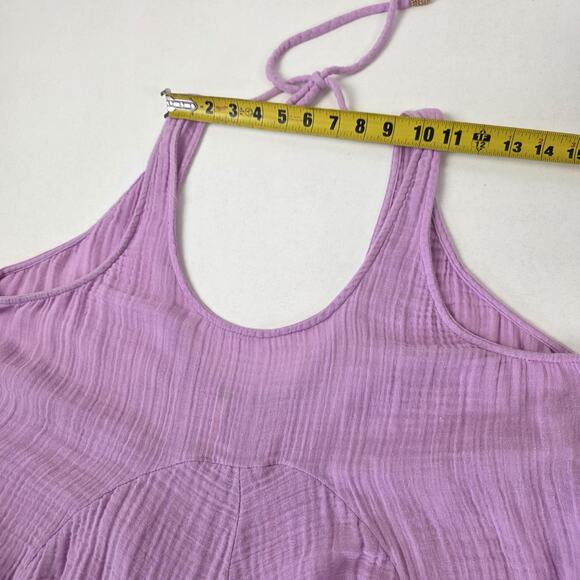 Free People Tunic Top Womens Small Purple Cotton Boho Sleeveless Pocket Flowy - Picture 8 of 11